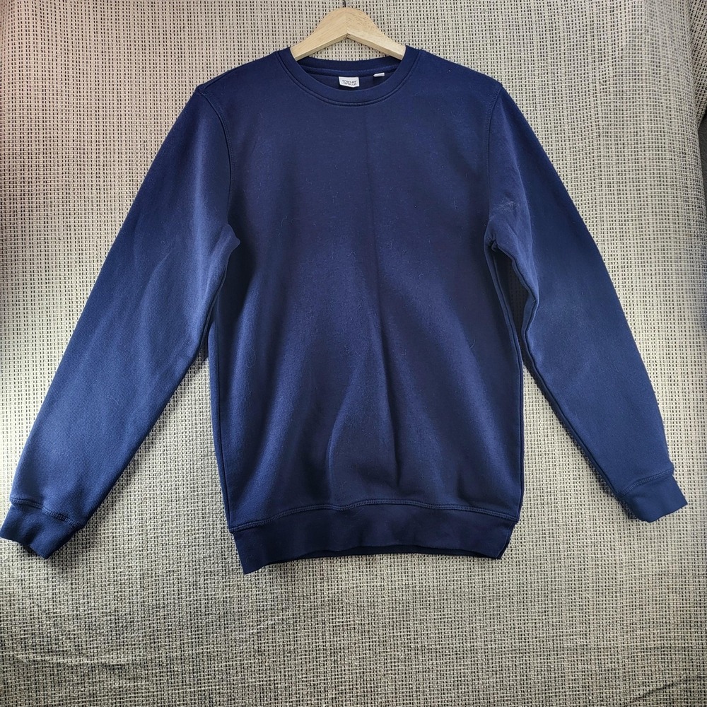 Stanley Stella Sweatshirt Mens Small Blue Crewneck Pullover Fleece‎ Solid Casual